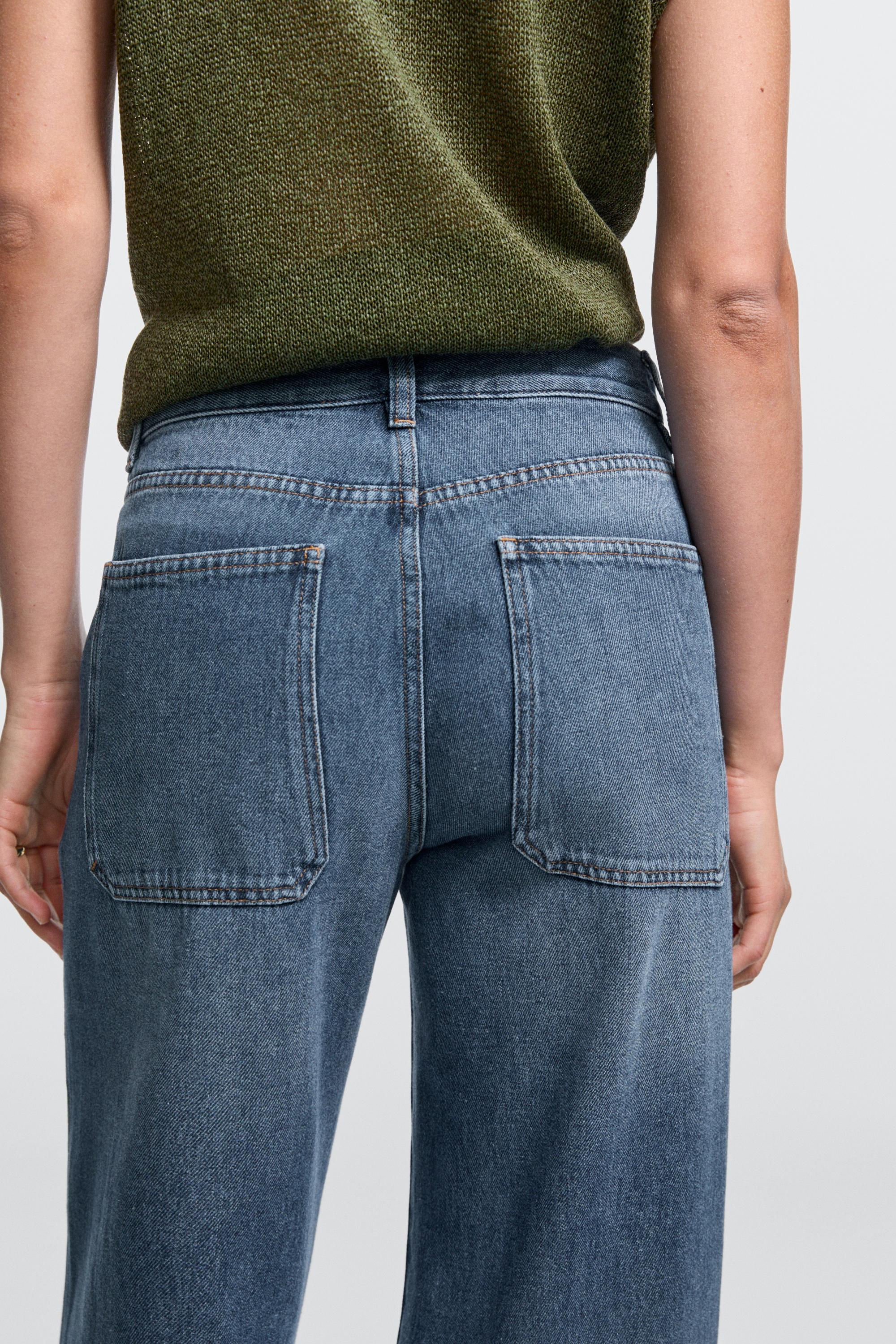 Mid-waist wide-leg jeans
